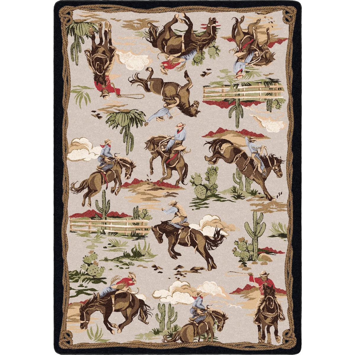 Cowboy Rugs Retro cowboy natural area RUG – Southwest Bedazzle