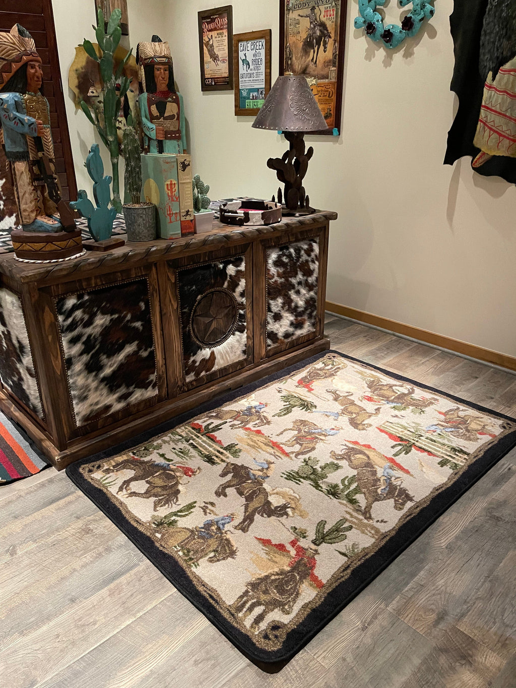 Cowboy Rugs Retro cowboy natural area RUG – Southwest Bedazzle