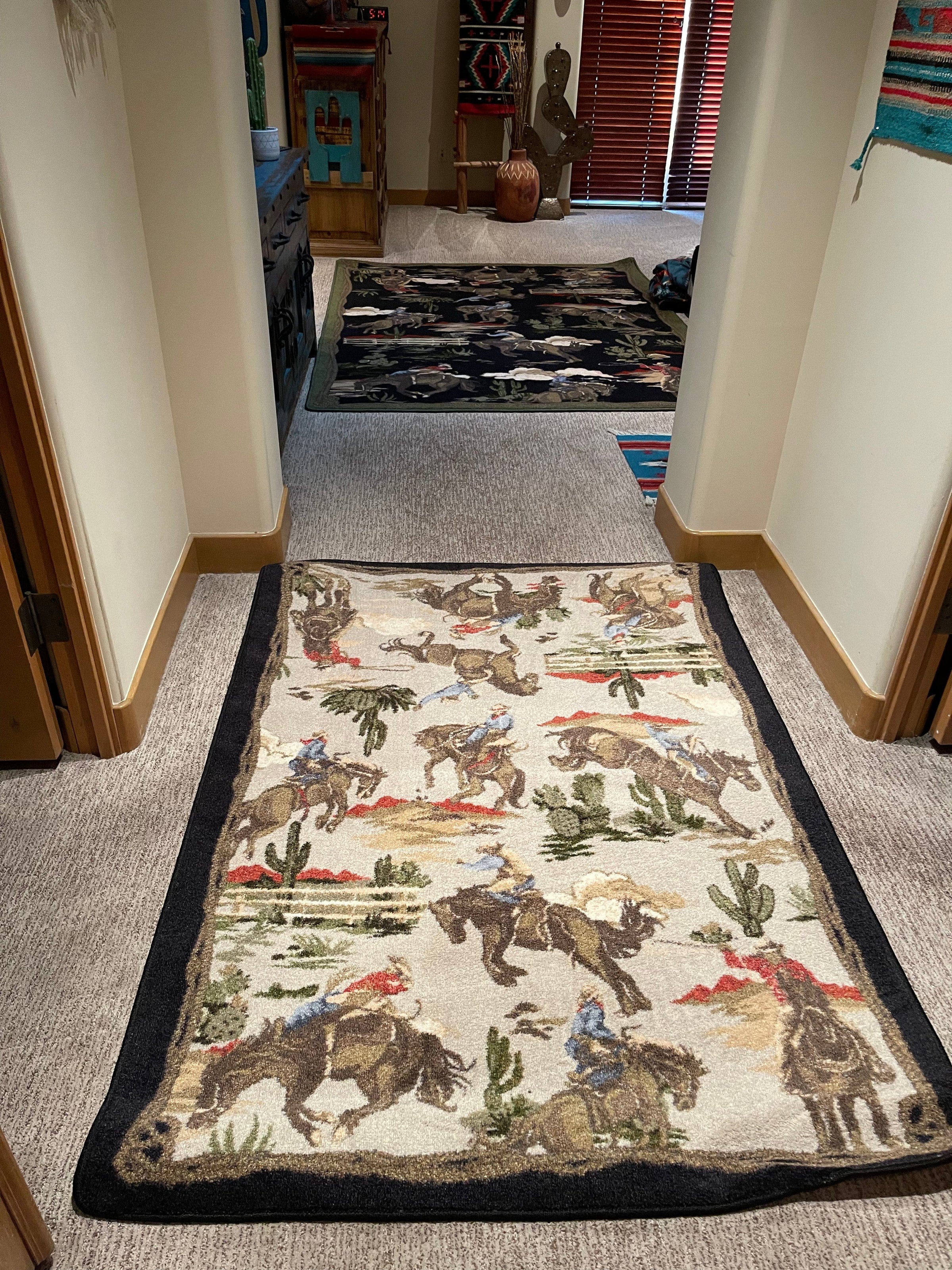 Cowboy Rugs Retro cowboy natural area RUG – Southwest Bedazzle