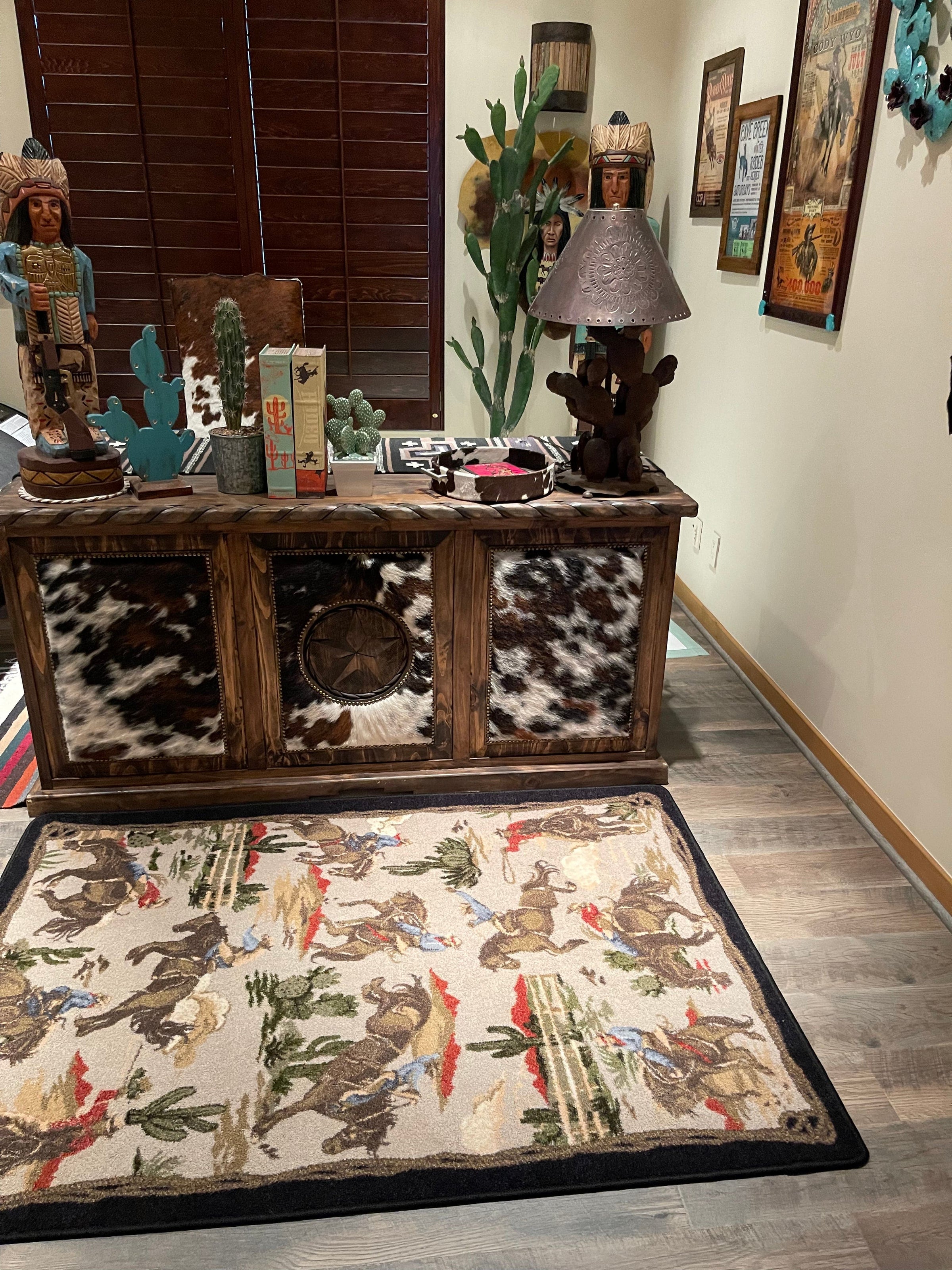 Cowboy Rugs Retro cowboy natural area RUG – Southwest Bedazzle
