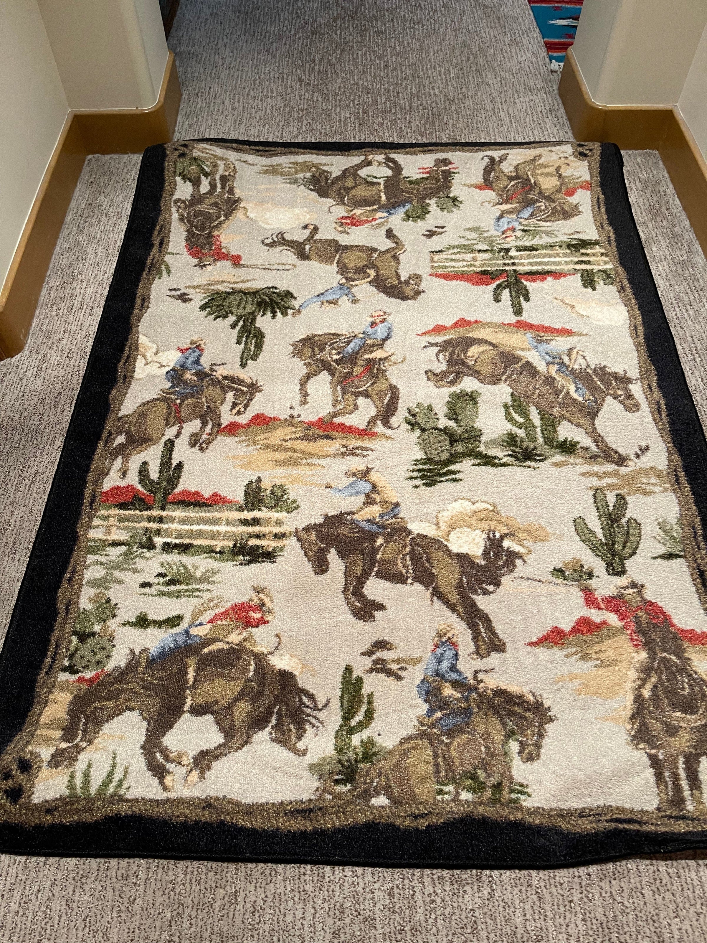 Cowboy Rugs Retro cowboy natural area RUG – Southwest Bedazzle
