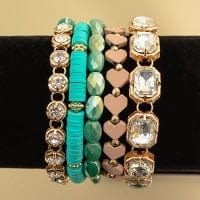 Rhinestone shimmer && SHINE bracelet STACK Southwest Bedazzle jewelz
