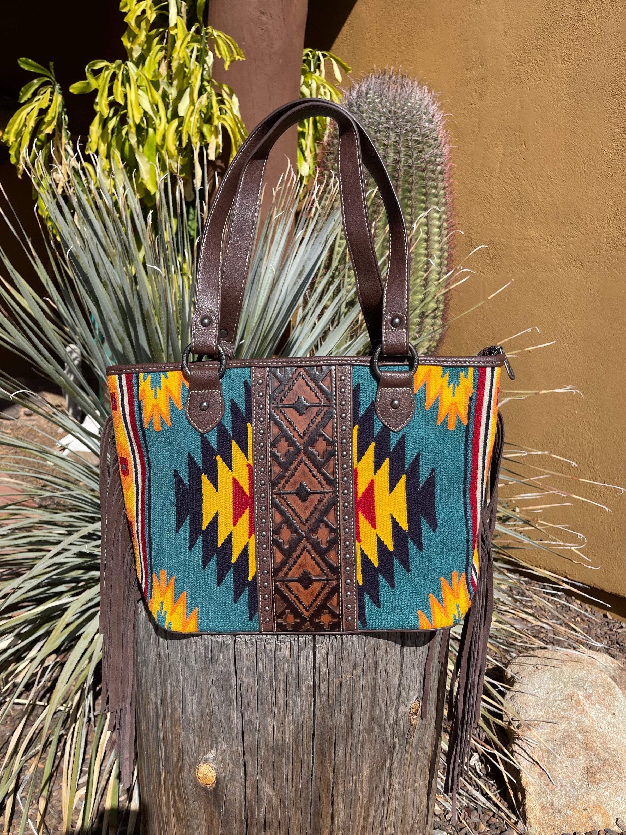 Sonoran desert TOTE HANDBAG Southwest Bedazzle sw fiesta bags