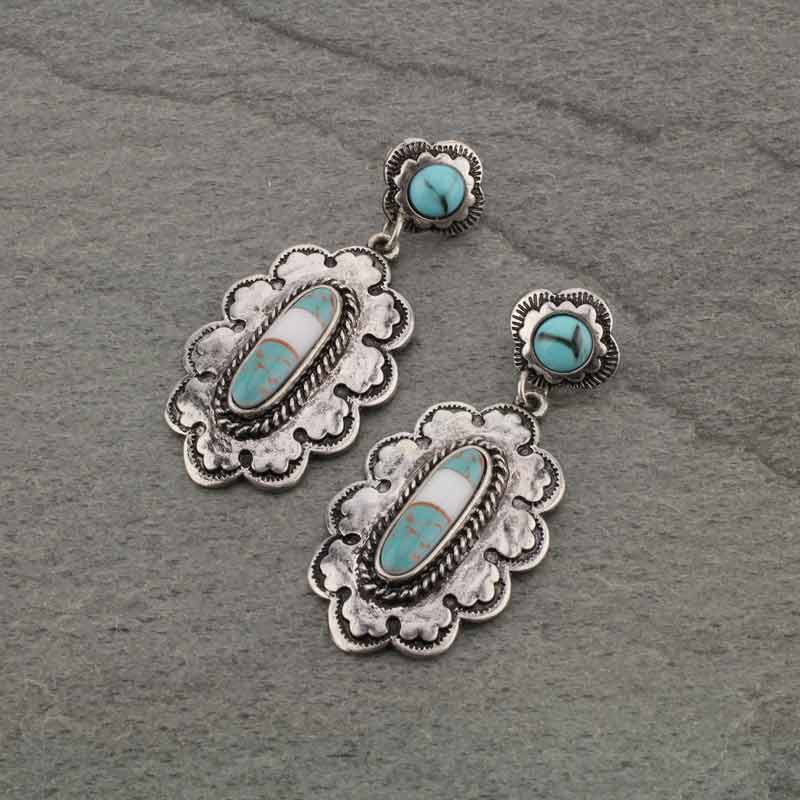 Southwest turquoise swirl earrings Southwest Bedazzle jewelz