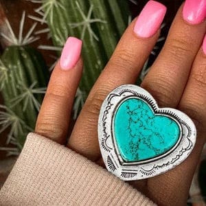 The heart stopper turquoise ring Southwest Bedazzle jewelz