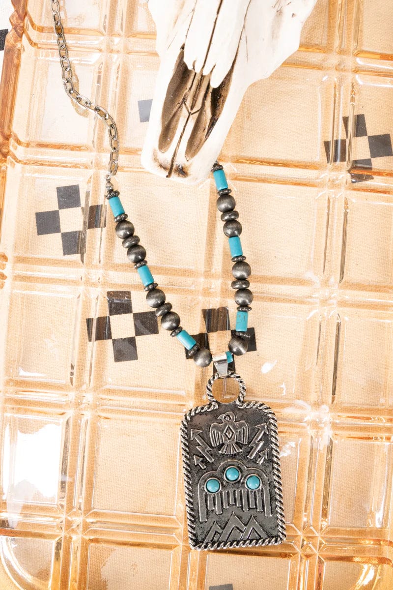 Thunderbird Turquoise necklace Southwest Bedazzle jewelz