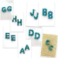TURQUOISE initial EARRINGS Southwest Bedazzle jewelz