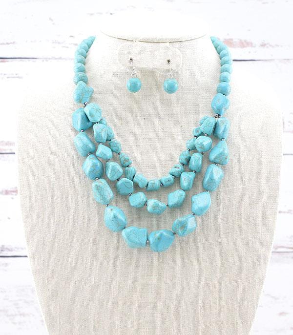 Turquoise loaded chunk necklace Southwest Bedazzle jewelz