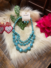 Turquoise loaded chunk necklace Southwest Bedazzle jewelz
