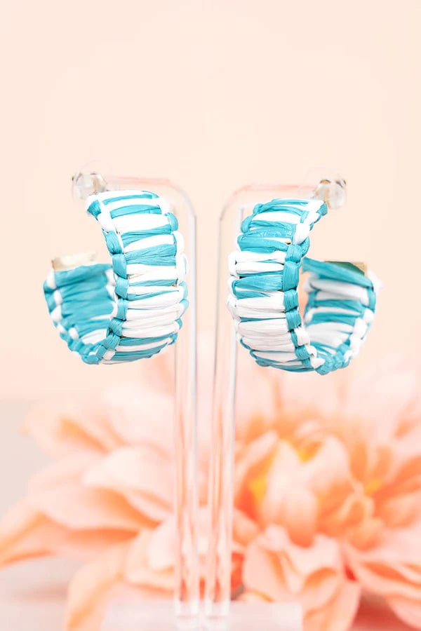 Turquoise wrapped hoops Southwest Bedazzle jewelz