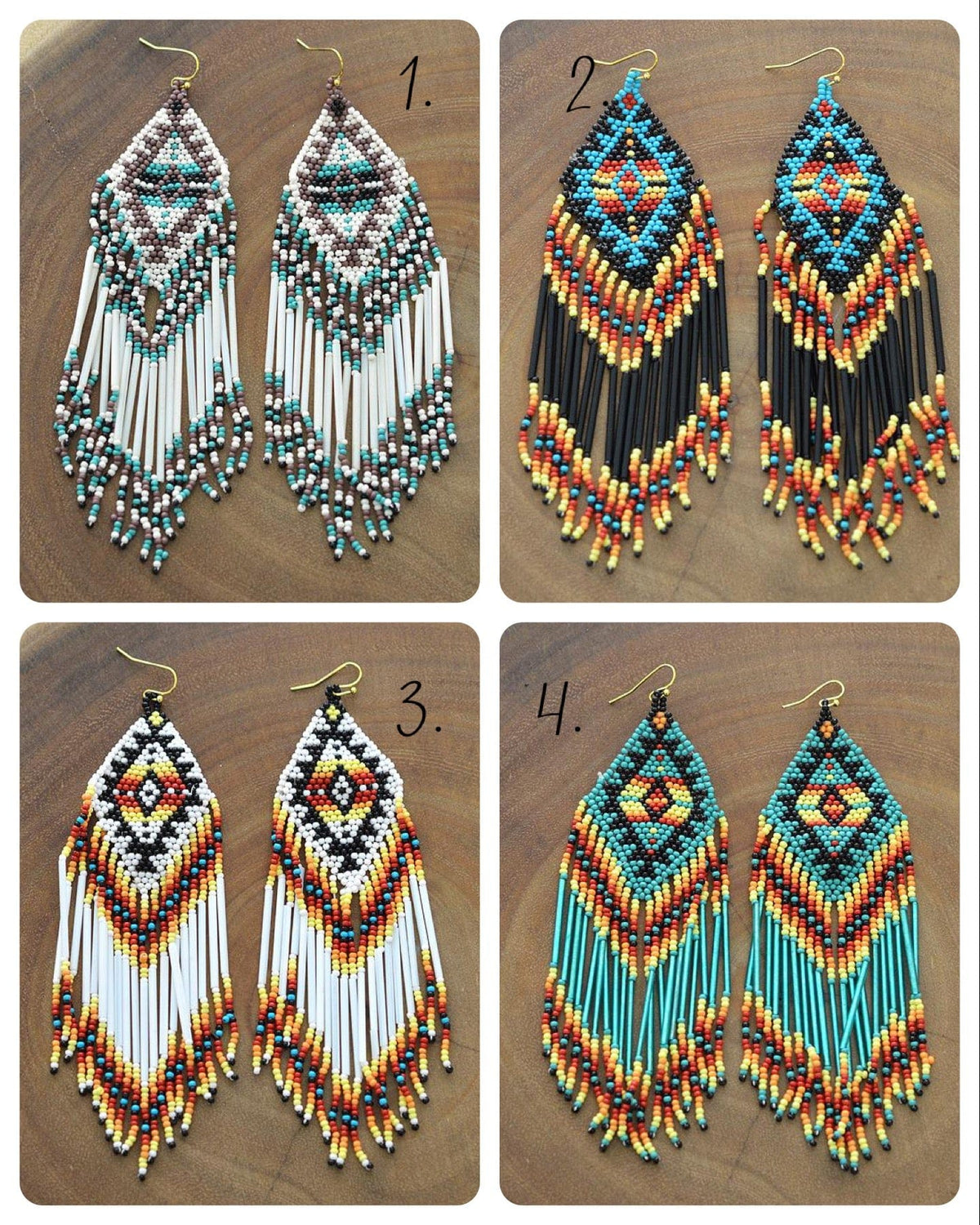 Western beaded earrings Southwest Bedazzle jewelz