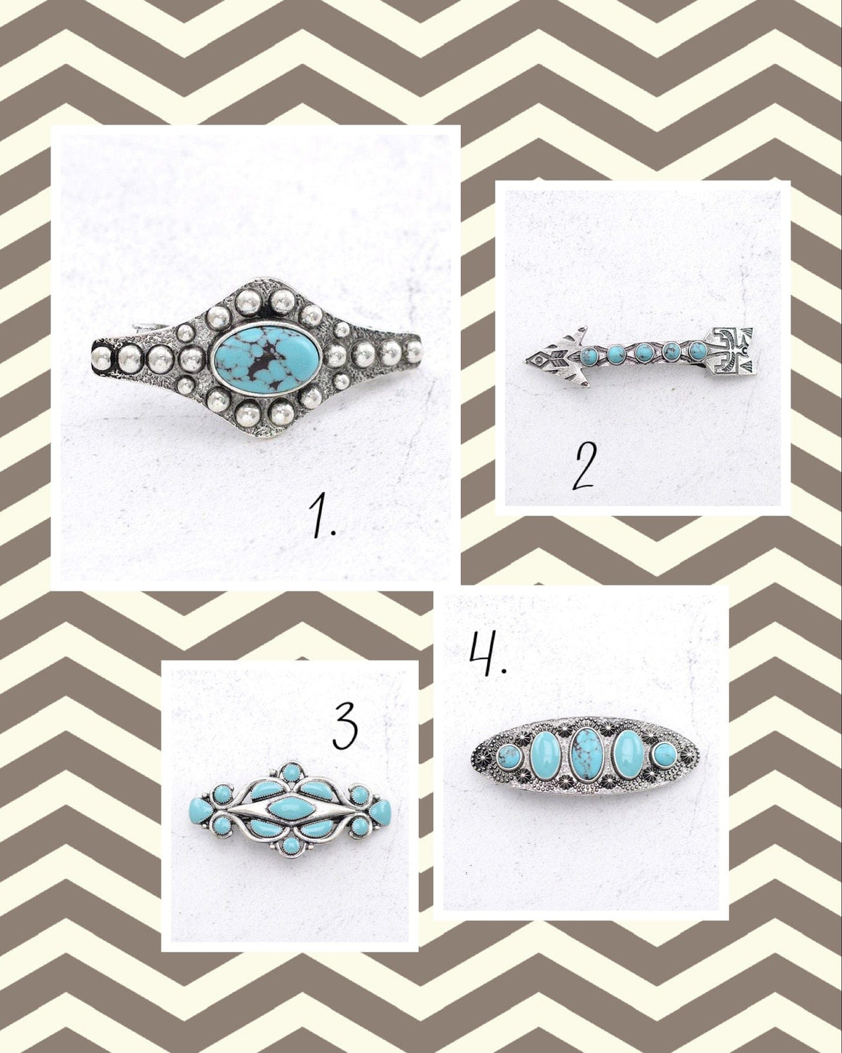 Western hair Barette Southwest Bedazzle jewelz