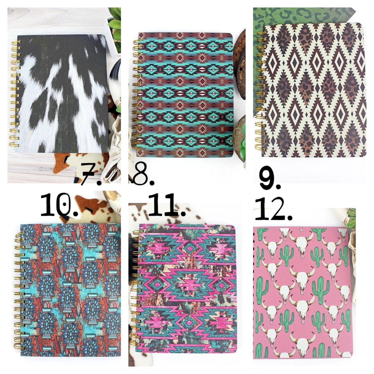 Western hard cover SPIRAL JOURNAL notebook Southwest Bedazzle home decor