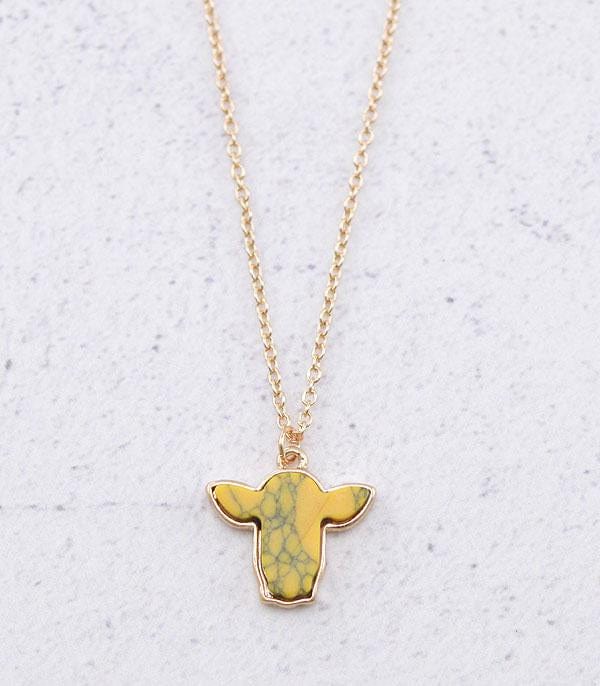 Yellow steer necklace Southwest Bedazzle jewelz