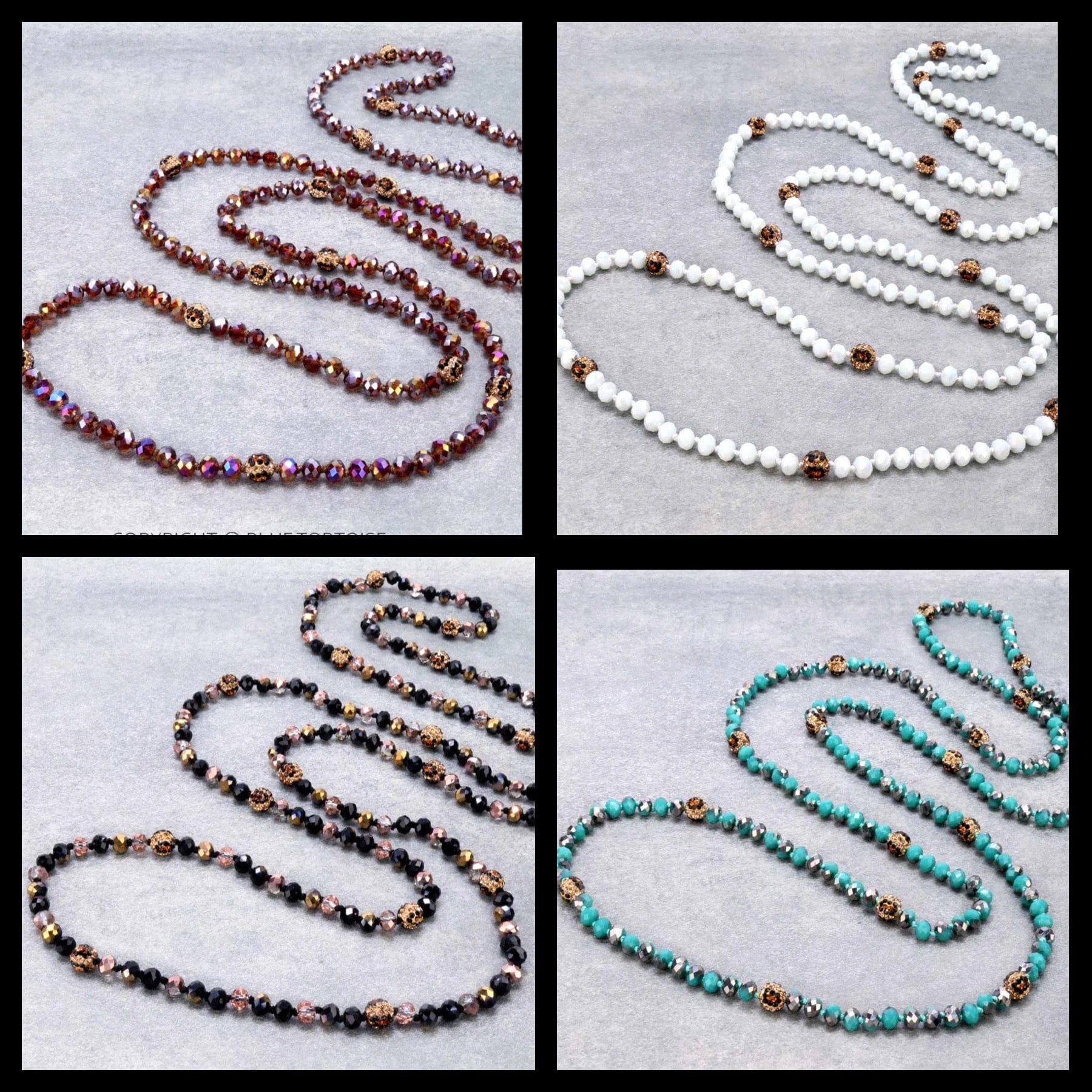 60” Endless glass beaded NECKLACE Southwest Bedazzle jewelz