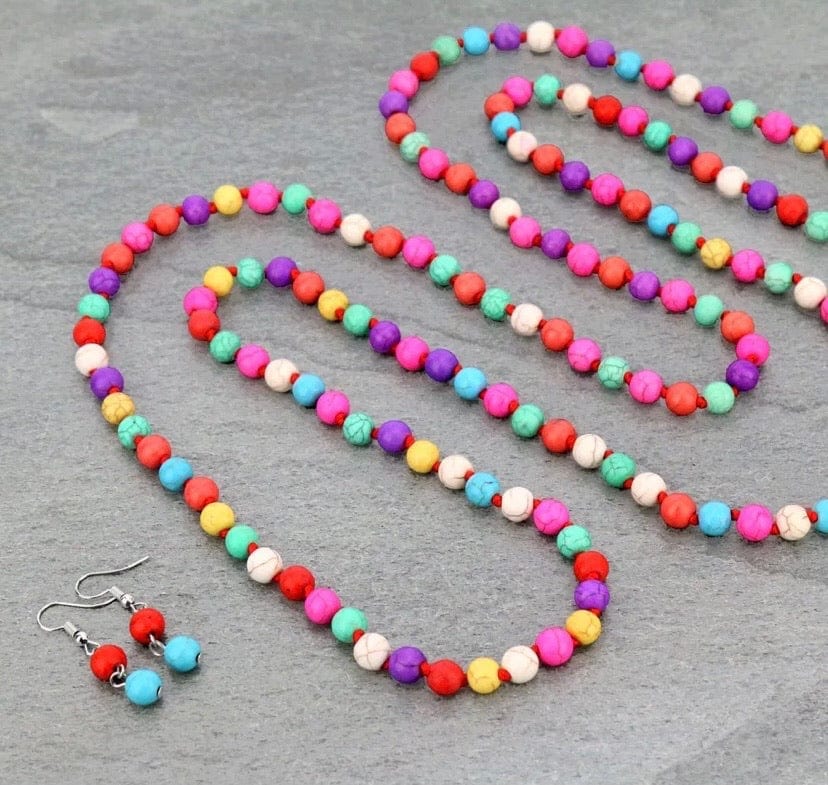 60” Long Fiesta necklace Southwest Bedazzle jewelz