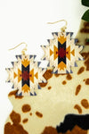 Aztec Leather earrings Southwest Bedazzle jewelz