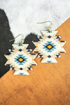 Aztec Leather earrings Southwest Bedazzle jewelz