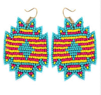 Beaded aztec earrings Southwest Bedazzle jewelz