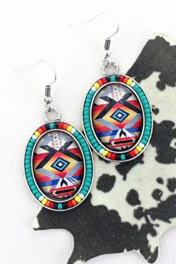 Beaded aztec western earrings Southwest Bedazzle jewelz
