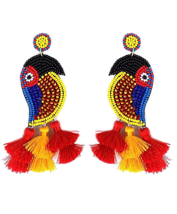 Beaded bird earrings Southwest Bedazzle jewelz