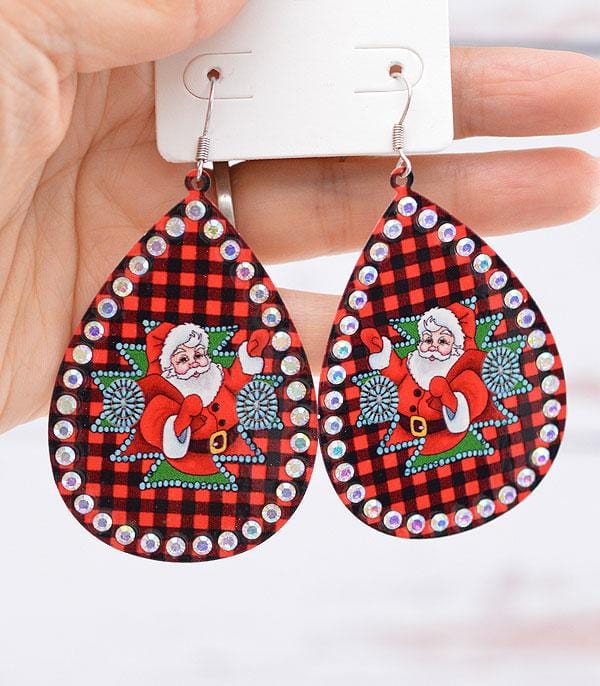 Beaded Christmas earrings Southwest Bedazzle Earrings