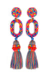 Beaded Fiesta earrings Southwest Bedazzle jewelz