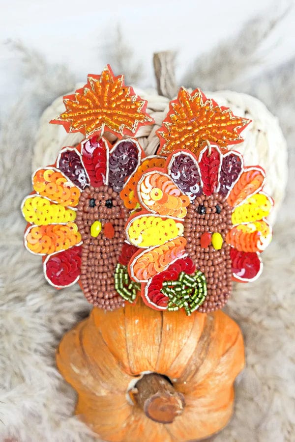 Beaded Halloween / FALL earrings  turkey Southwest Bedazzle jewelz