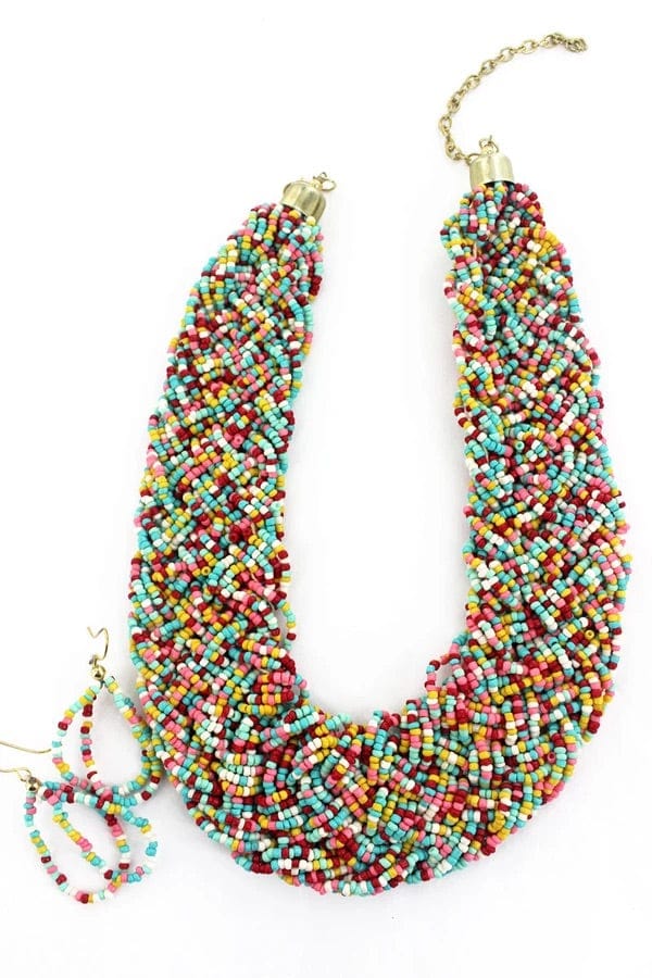 Beaded statement necklace Southwest Bedazzle jewelz