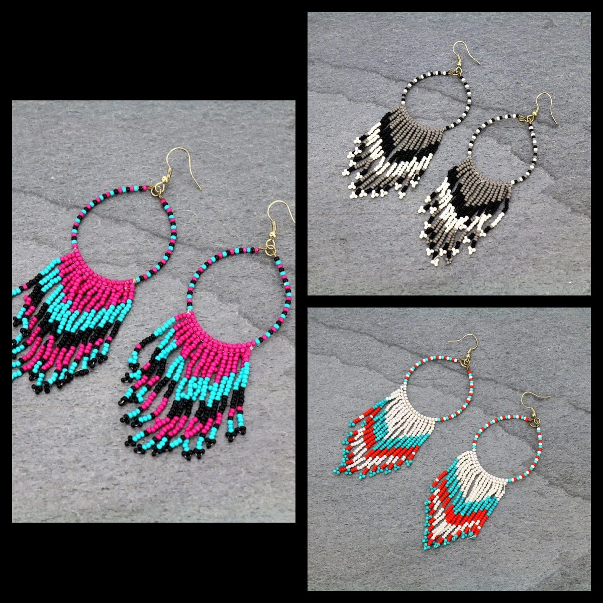Beaded Western Navajo earrings Southwest Bedazzle jewelz