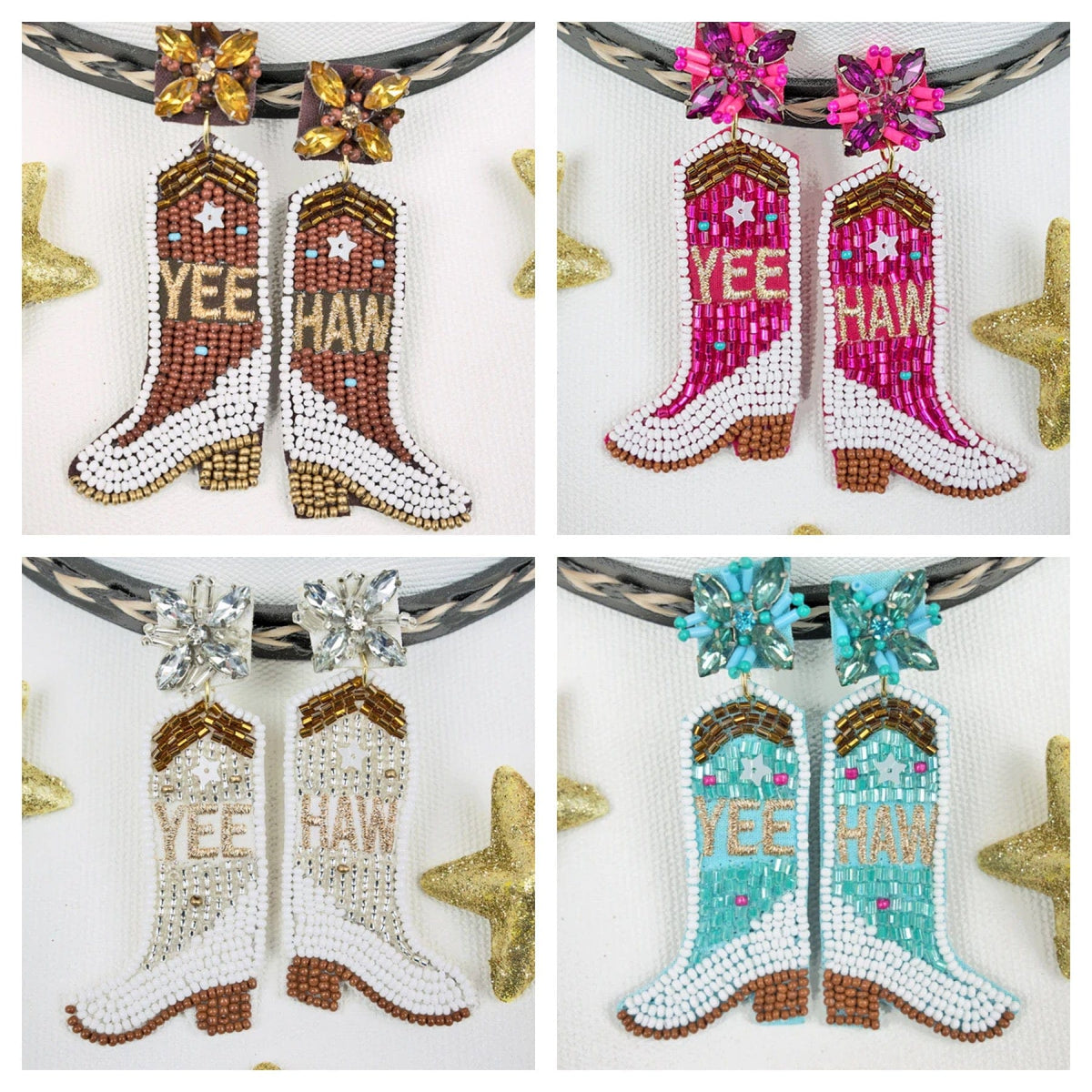 BeJeweled COWBOY BOOT Earrings Southwest Bedazzle jewelz