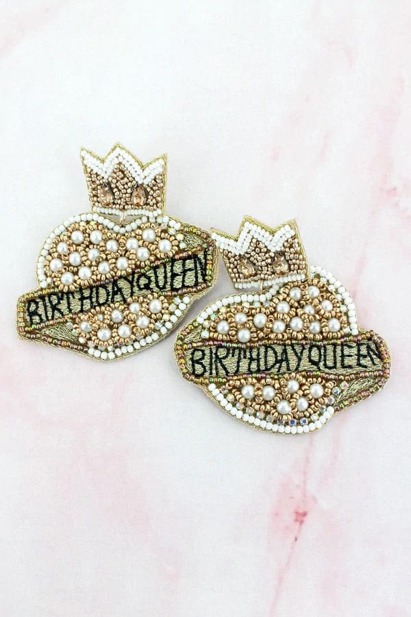 Birthday queen earrings Southwest Bedazzle jewelz