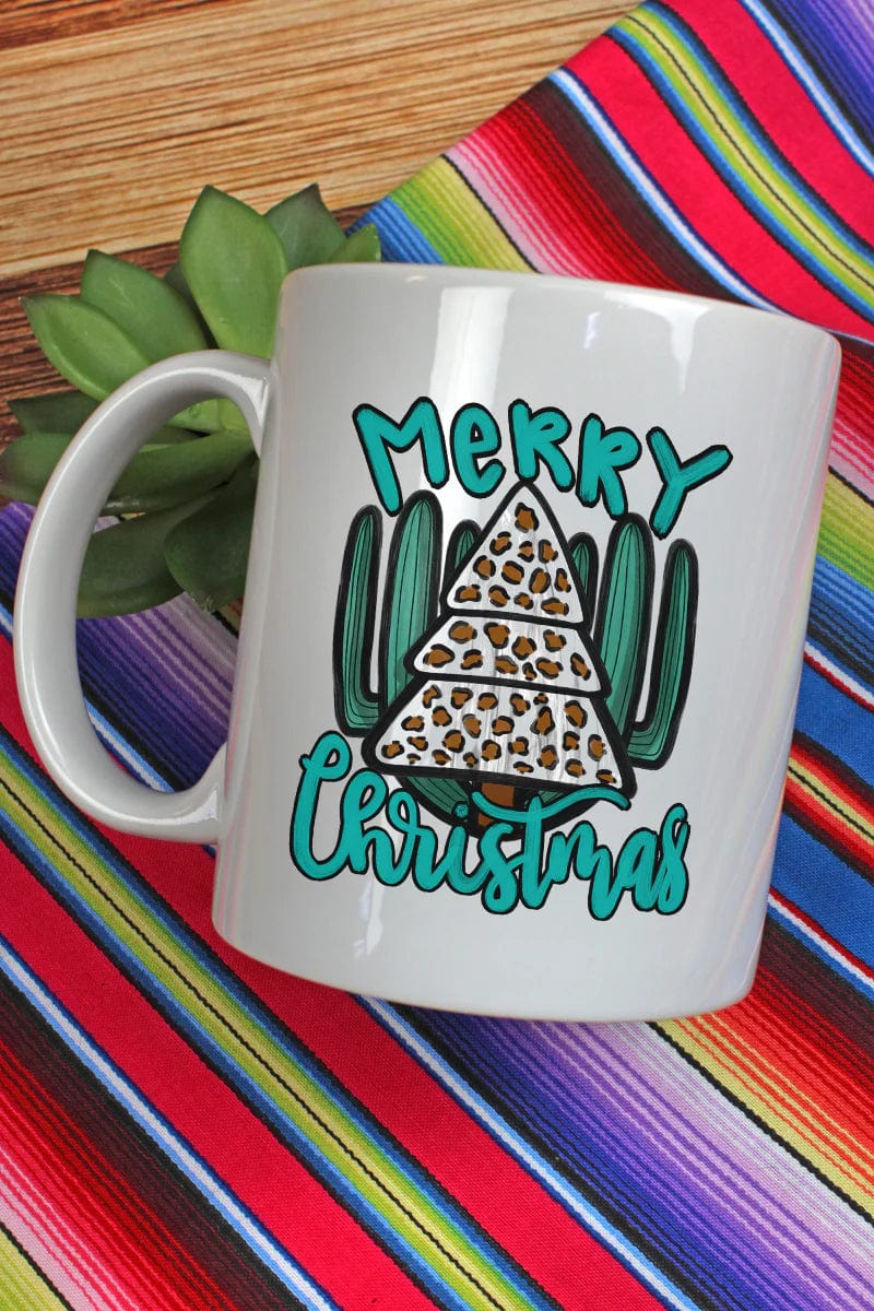 Cactus Christmas ceramic coffee mug 15oz Southwest Bedazzle home decor