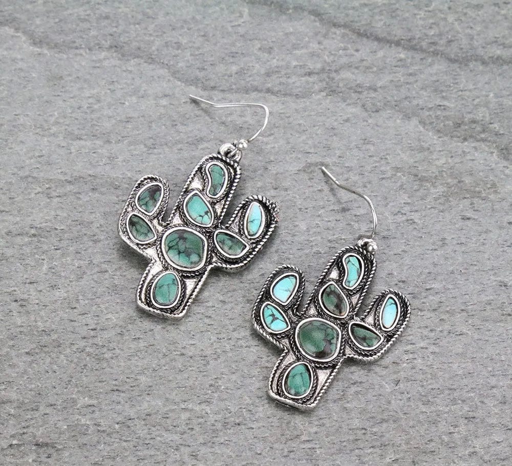 Cactus inlay earrings Southwest Bedazzle jewelz
