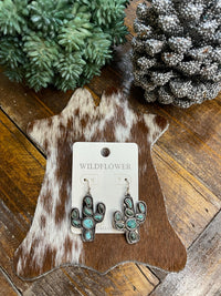 Cactus inlay earrings Southwest Bedazzle jewelz