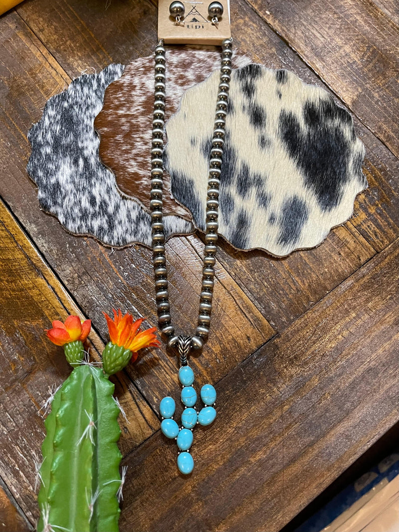 Cactus necklace set Southwest Bedazzle jewelz