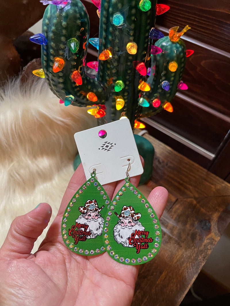 Christmas rhinestone earrings Southwest Bedazzle jewelz
