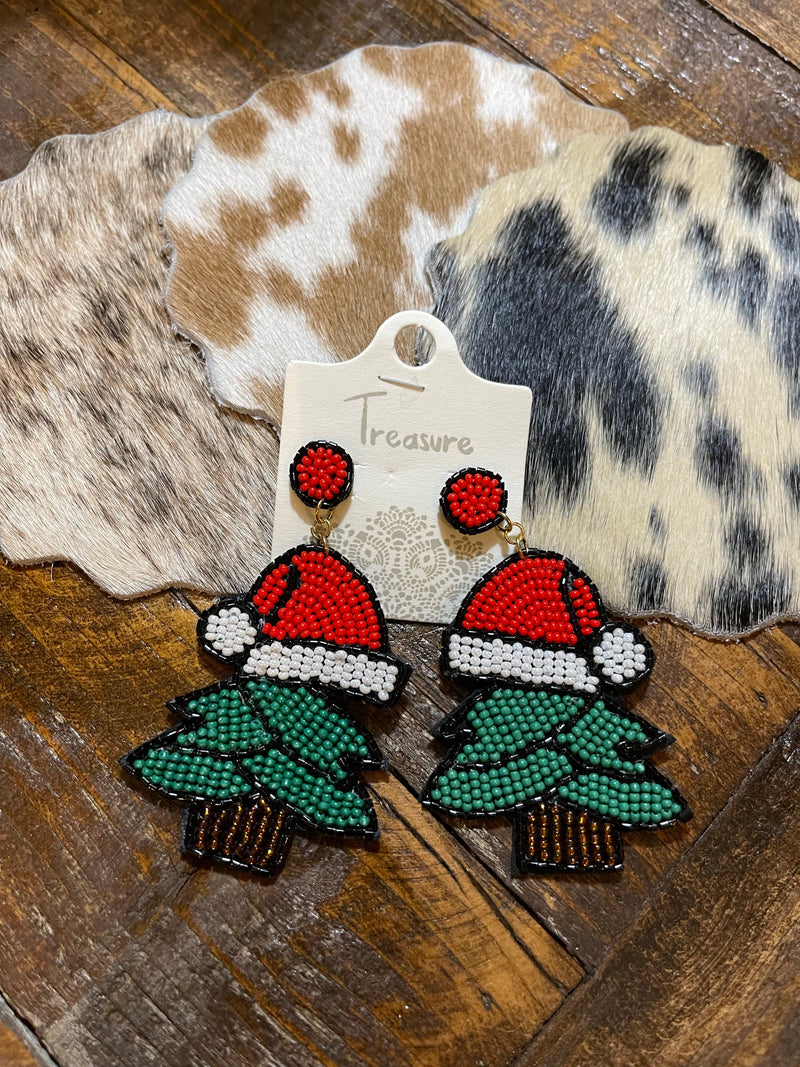 Christmas tree beaded earrings Southwest Bedazzle jewelz