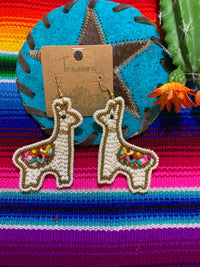 Confetti Llama beaded fiesta earrings Southwest Bedazzle jewelz