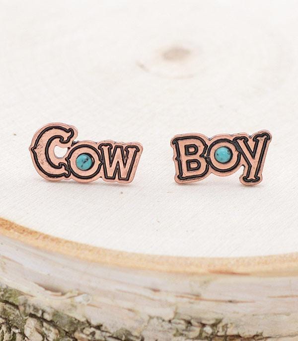 Cow Boy EARRINGS Southwest Bedazzle jewelz