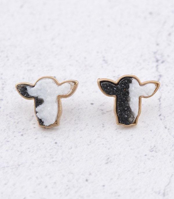 Druzy steer earrings Southwest Bedazzle jewelz