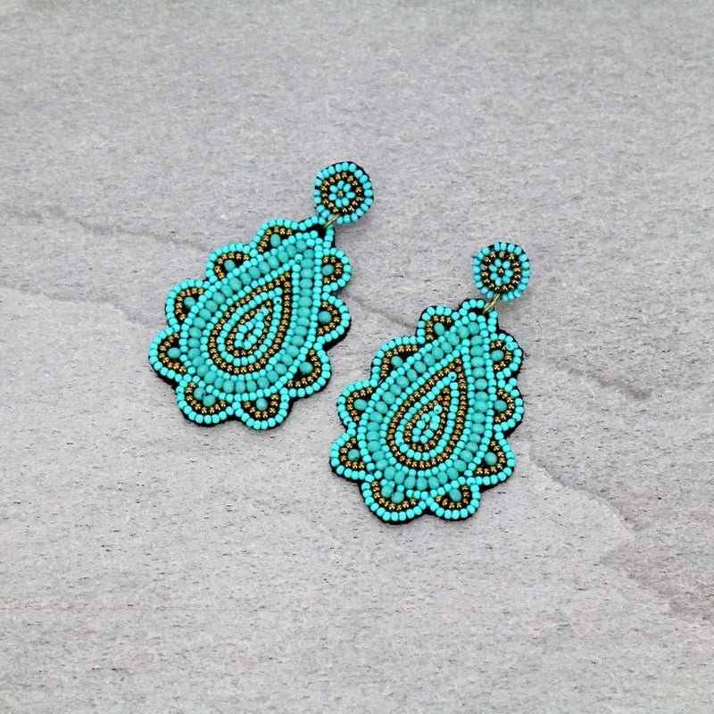 Fiesta earrings   Turquoise Southwest Bedazzle jewelz