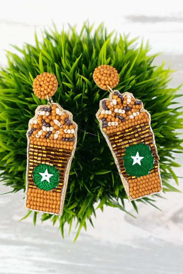 Frappuccino beaded earrings Southwest Bedazzle jewelz