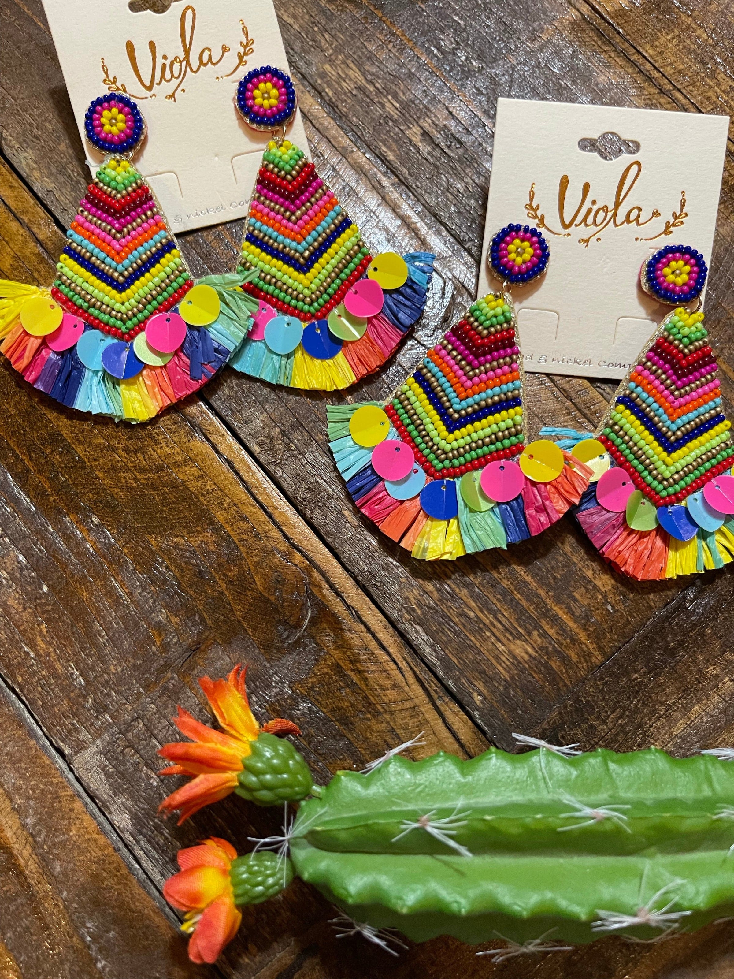 Fun Piñata earrings Southwest Bedazzle jewelz