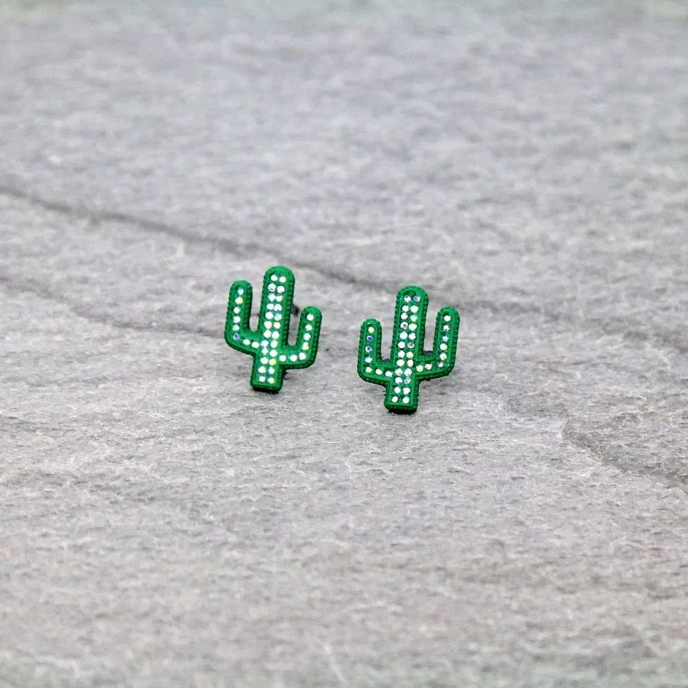 Green rhinestone mini stud earrings Southwest Bedazzle jewelz