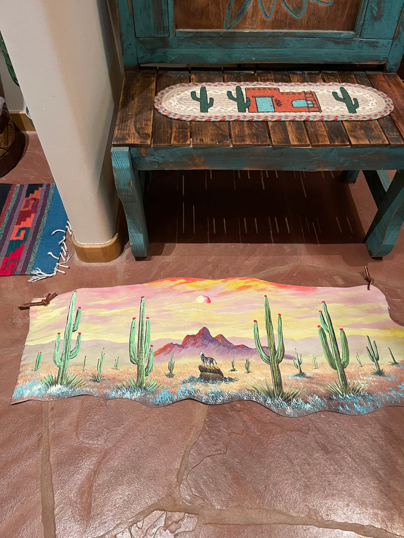 Hand painted apx 4.5’ Desert trail  SOUTHWEST WALL DECOR Southwest Bedazzle home decor