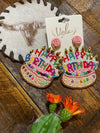 Happy Birthday cake earrings Southwest Bedazzle jewelz