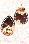 Hogan ranch rhinestones trimmed cowhide earrings Southwest Bedazzle jewelz