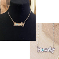 HOWDY necklace Southwest Bedazzle jewelz
