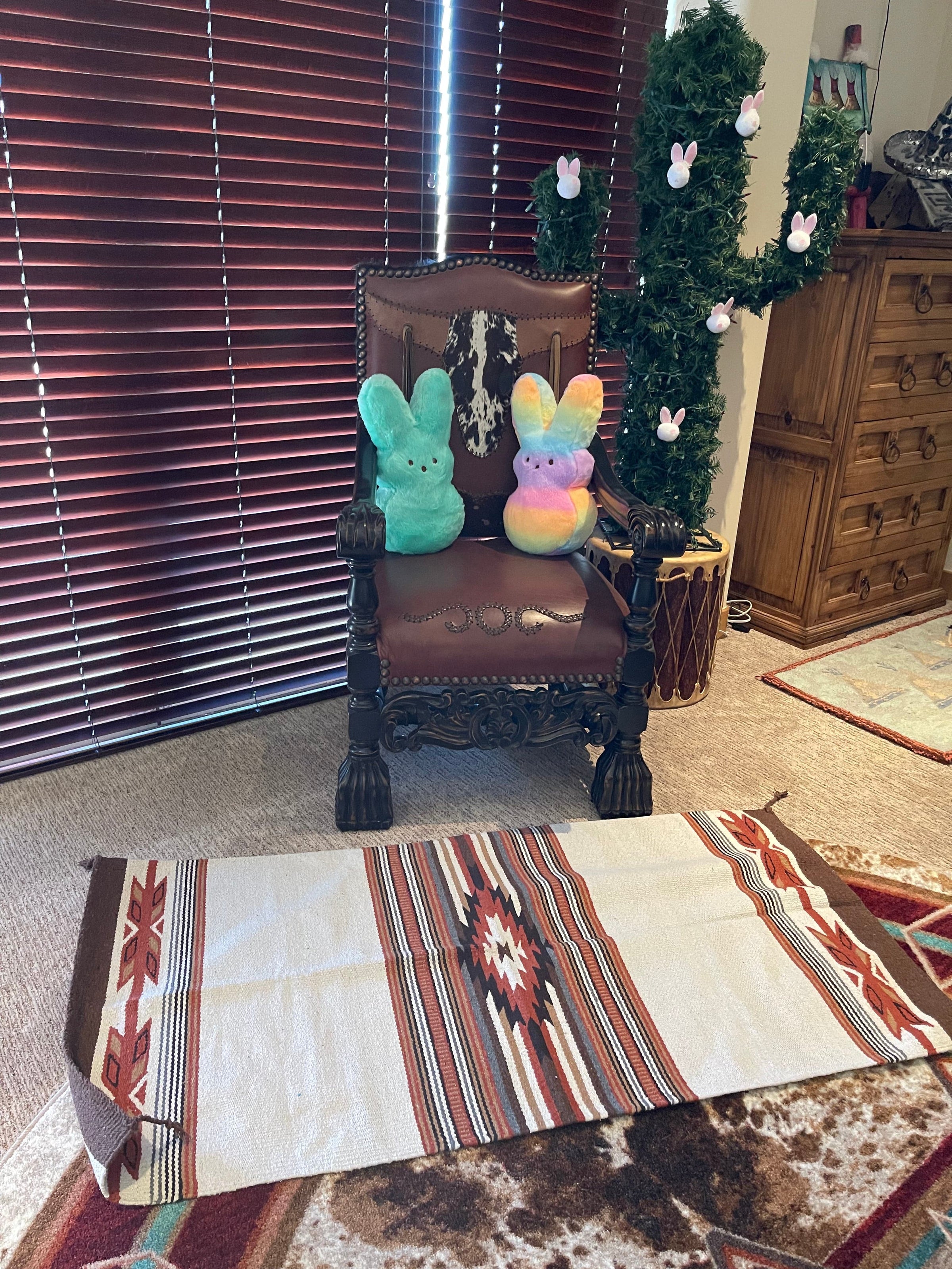Large CANTINA Azteca rug   Cream beige Southwest Bedazzle home decor